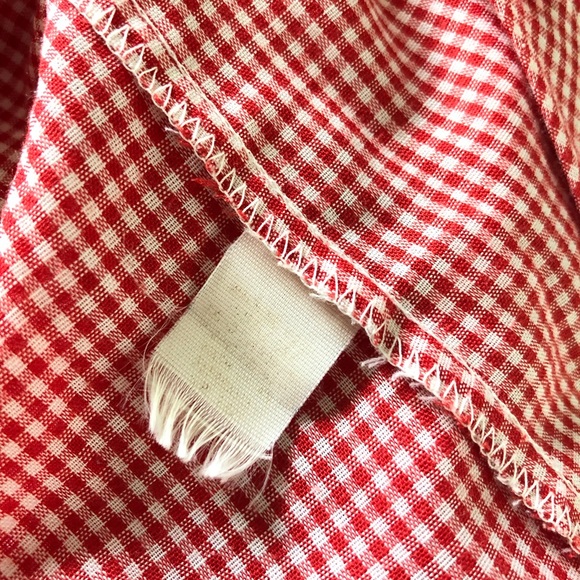 Wrangler Vintage Red Gingham Tuxedo Top size 9/10 Button Down Blouse Long Sleeve - Picture 8 of 9